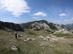 Vârful Pietrele Albe, în depărtare