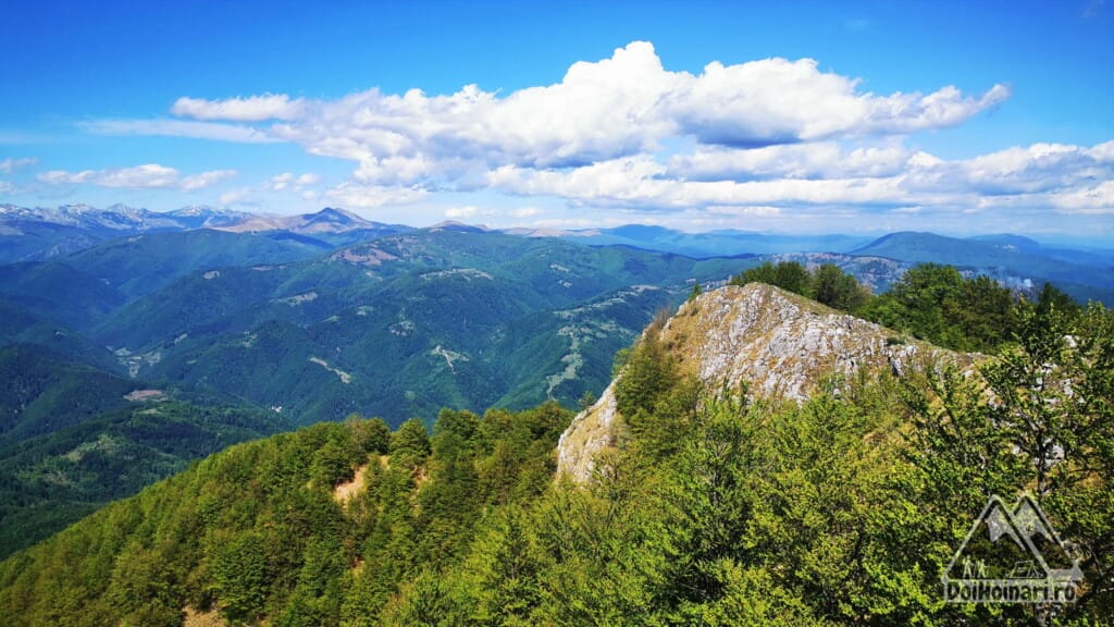 Vedere spre Retezat și Oslea de pe Piatra Mare a Cloșanilor